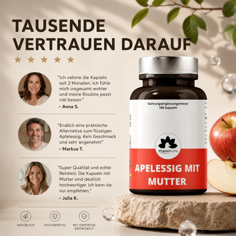 Zufriedene Kunden mit Apfelessig Kapseln